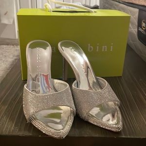 Silver with diamonds(not real ones)size 7